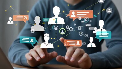 A digital interaction concept showcasing virtual communication. - Powered by Adobe