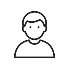 Obraz premium A black and white icon of a person's upper body.