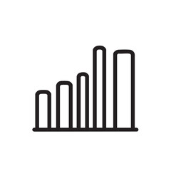 Obraz premium A simple black and white icon showing increasing bar graph.