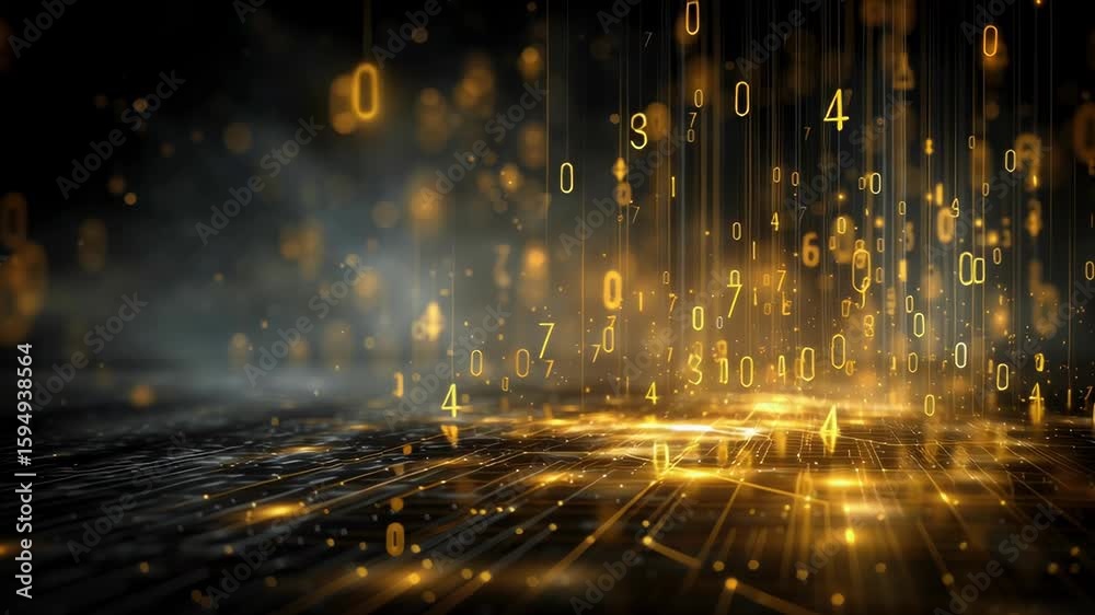 Poster abstract digital background with numbers and code
