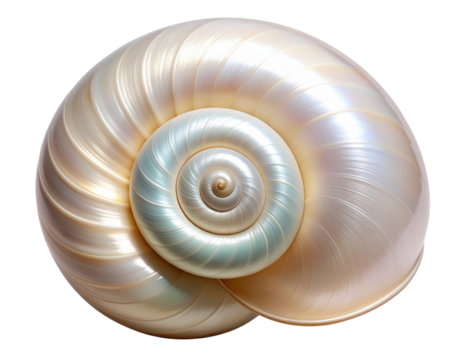  Sea Shell with Pearlescent Interior, Transparent Background” - Powered by Adobe