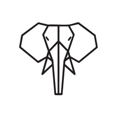 An outline icon showing a geometric elephant head.
