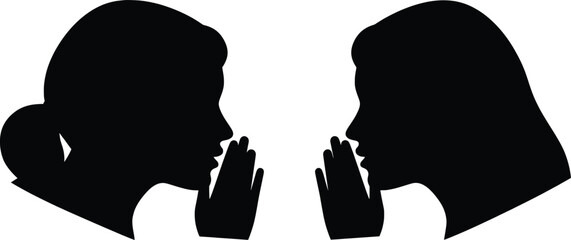 Two Friends Engaging in Conversation, Vector Art, Digital Illustration, Calm Environment