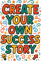 Vibrant, hand-drawn typography art: 