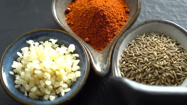 Assorted Spices in Bowls