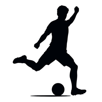 Dynamic Soccer Player Kicking a Ball Silhouette
