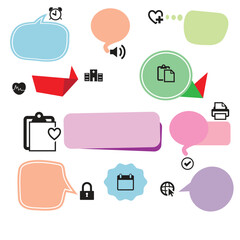 Set of icons with banners