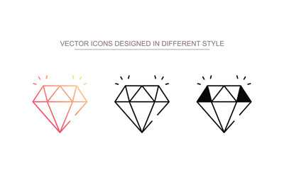 Diamond icon design with white background stock illustration