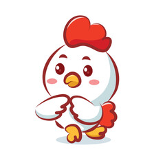 
cute cartoon vector chicken character logo elements objects for your brand