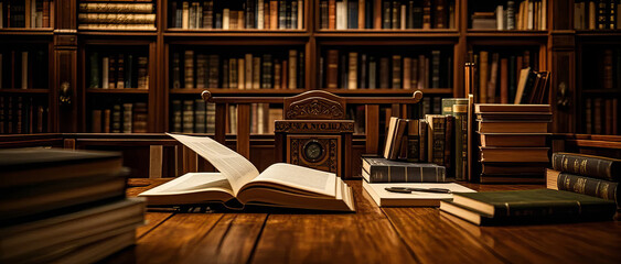 Back-to-school season, library reading room, campus education and learning environment image