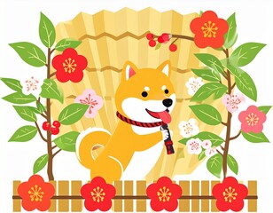 Obraz premium 犬 イラスト