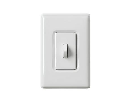  Single White Light Switch, Transparent PNG