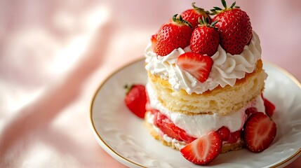 Strawberry Shortcake with Whipped Cream Topping