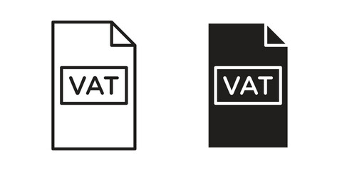 Value added tax VAT icon symbol shape. vector symbols.