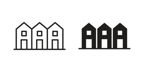 Terraced Houses icon symbol shape. vector symbols.