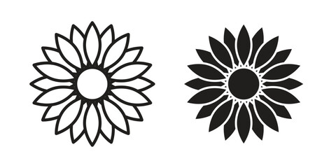 Sunflower icon symbol shape. vector symbols.