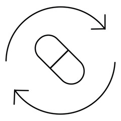 Mobile Prescription Refill Vector App Icon Design