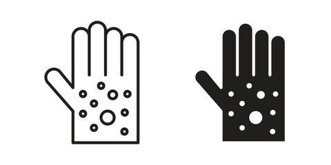 Rash hand icon symbol shape. vector symbols.