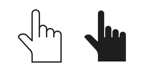 Obraz premium Pointing hand icon symbol shape. vector symbols.