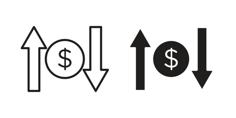Operating profit loss icon symbol shape. vector symbols.