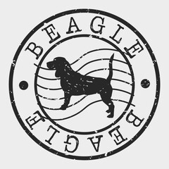 Beagle Dog Stamp Clip Art Design Shape. Love Pet Silhouette Icon Vector.