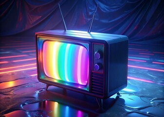retro tv glitch striped background effect