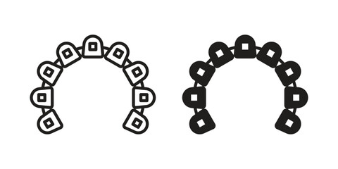 Lingual braces icon symbol shape. vector symbols.