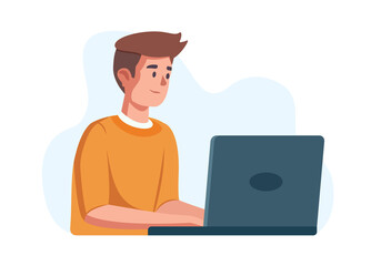 Office work concept. Colored flat illustration. White background.