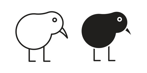 Kiwi bird icon symbol shape. vector symbols.