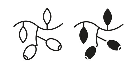 Fototapeta premium Jujube icon symbol shape. vector symbols.