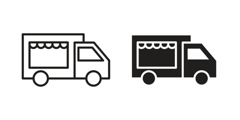 Food truck icon symbol shape. vector symbols.