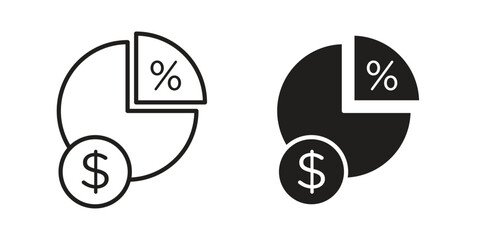 Dividend yield icon symbol shape. vector symbols.
