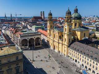 Hall of Bavarian commanders or Feldhernhalle on the Odeonsplatz in Munich, Germany