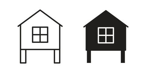Chicken coop icon symbol shape. vector symbols.
