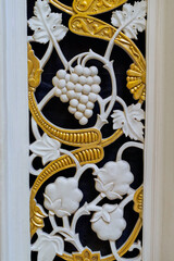 stucco ornament grapes close-up