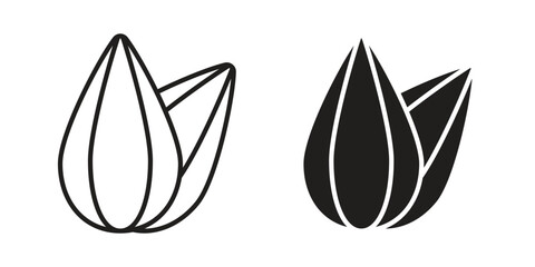 Fototapeta premium Almond icon symbol shape. vector symbols.