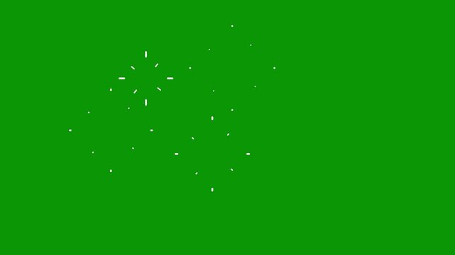 Shiny circle bursting animation with line explosion and loop tunnel effects. Firework sparkle and blust transitions in 4K on green screen background.
