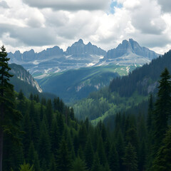 Fototapeta premium Ultra realistic mountain landscape