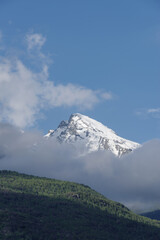 Mountainous landscape in Aosta Valley, Saint Vincent, Italy