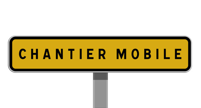 Panneau Chantier Mobile, Signalisation Temporaire pour Zones de Travaux Itin&eacute;rantes