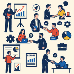 business pitch illustration for  website element
