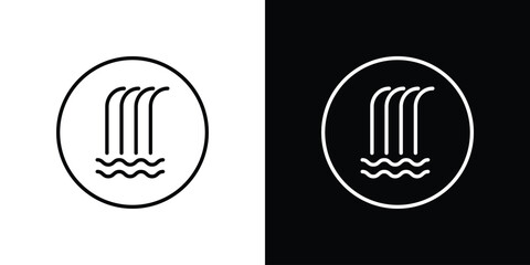 Waterfall icon Editable stroke vector pack, suitable for web designs.