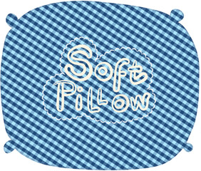 blue plaid soft pillow
