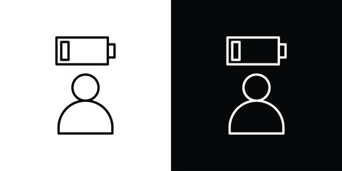 Tired person icon Editable stroke vector pack, suitable for web designs.