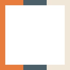 Modern frame template with terracotta, dark teal, and beige borders; ideal for adding a touch of elegance to your designs.