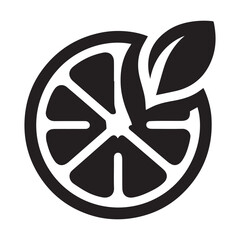 Obraz premium Minimalist lemon fruit logo with white background