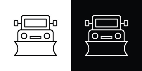 Snowplow icon Editable stroke vector pack, suitable for web designs.