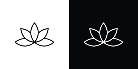 Lotus flower icon Editable stroke vector pack, suitable for web designs.