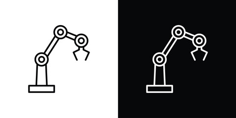 Industrial robot icon Editable stroke vector pack, suitable for web designs.