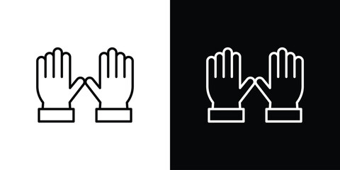 Fototapeta premium Gloves icon Editable stroke vector pack, suitable for web designs.
